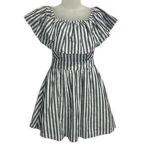Alex + Alex Striped Off Shoulder Dress Women Size Medium